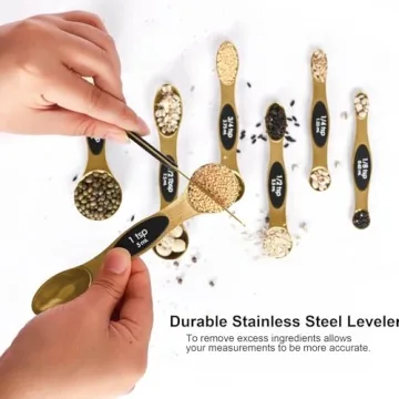 Magnetic Measuring Spoons Set - Dual-Sided for Accurate Measuring