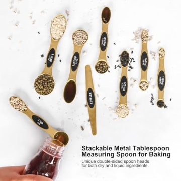 Magnetic Measuring Spoons Set - Dual-Sided for Accurate Measuring