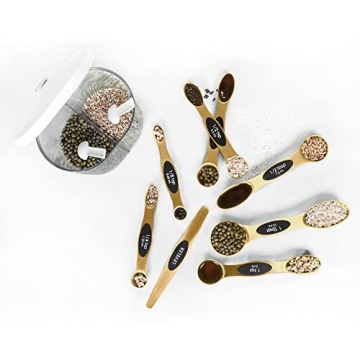Magnetic Measuring Spoons Set - Dual-Sided for Accurate Measuring