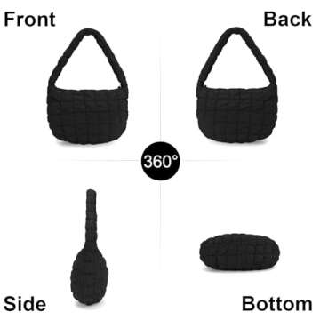 YFGBCX Quilted Tote Bag for Women Puffer Bag Quilted Bag Lightweight Puffy Tote Bag Quilted Padding Shoulder Bag Padded Hobo Crossbody Bag Zip Closure