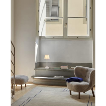 KDG Cordless LED Table Lamp Set of 2, Portables Fabric Shade Desk Lamps, 5000mAh Rechargeable Battery Powered Lighting, Dimmable Light for Dining Room, Bedroom, Bedside, Night Light, Balcony (White)