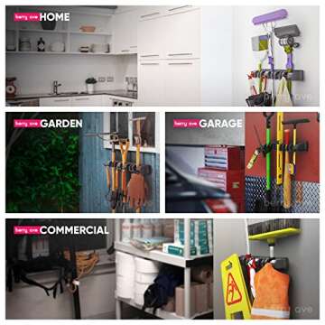 EXTRA GRIP Mop & Broom Holder - Wall Mount Organizer