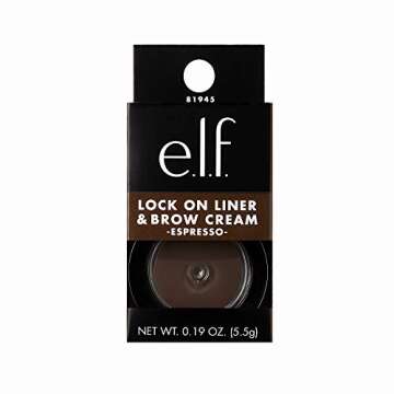 e.l.f. Lock On Liner And Brow Cream, Lines Eyes & Defines Eyebrows, Espresso, 0.19 Oz (5g)