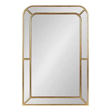 Kate and Laurel Lamson Transitional Framed Wall Mirror, 20 x 30, Gold, Sophisticated Glam Wall Decor