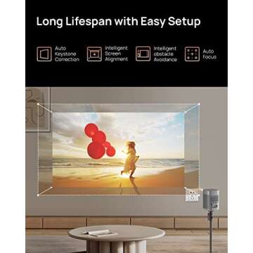 XGIMI MoGo 2 Portable Projector, Mini Projector with Wifi and Bluetooth, 400 ISO Lumens Movie Projector, Android TV 11.0, 2X8W Speakers, Auto Focus, Object Avoidance, and Screen Adaption