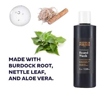 Scotch Porter Moisturizing Beard Wash for Men | Cleanses, Softens & Hydrates for Healthier Beard | Free of Parabens, Sulfates & Silicones | Miami Duppy Scent | Vegan | 8oz