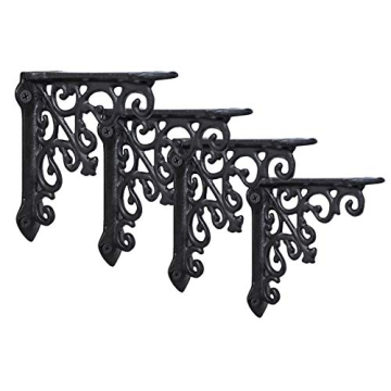 NACH Victorian Antique Black Shelf Brackets - Heavy Duty