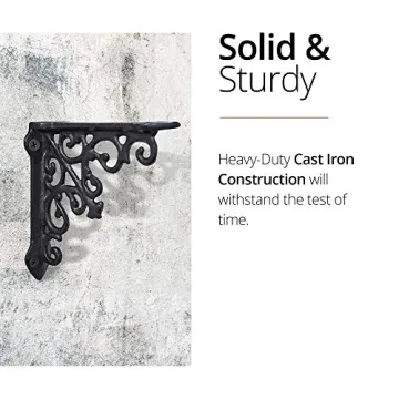 NACH Victorian Antique Black Shelf Brackets - Heavy Duty