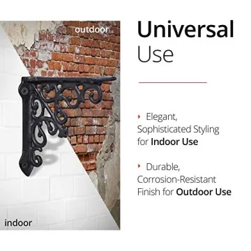 NACH Victorian Antique Black Shelf Brackets - Heavy Duty