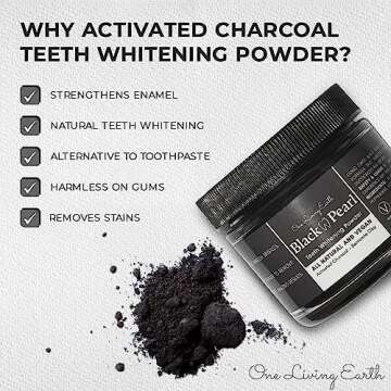 Activated Charcoal Powder with Bamboo Toothbrush for Teeth Whitening | Made in USA | Teeth Stain Remover | Safe for Gums & Enamel | Natural Toothpaste with Vegan Coconut Charcoal & Bentonite Clay