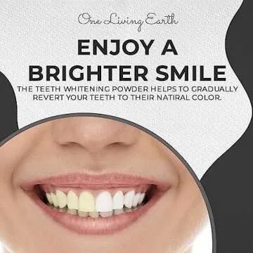 Activated Charcoal Powder with Bamboo Toothbrush for Teeth Whitening | Made in USA | Teeth Stain Remover | Safe for Gums & Enamel | Natural Toothpaste with Vegan Coconut Charcoal & Bentonite Clay