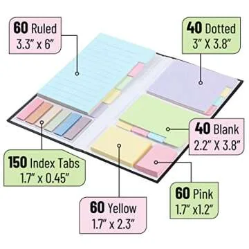 Mr. Pen- Sticky Note Set, 410 Pack, Pastel Colors, Sticky Notes Tabs, Divider Sticky Notes, Office Supplies, Planner Sticky Note Dividers Tabs, Book Notes, Bible Sticky Notes
