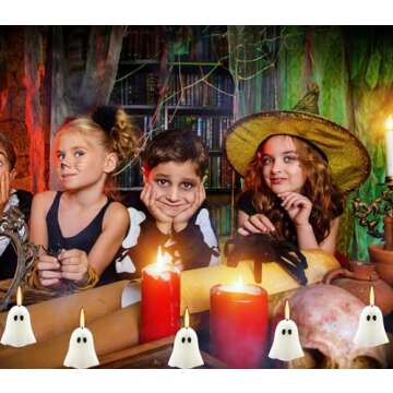 3 pcs Halloween Ghost Candles White Skeleton Novelty Candles Horror and Novelty Decor, Home Decorative Themed Candles Halloween Spooky Weird Candles for Halloween, Scary Party (Ghost Candle)