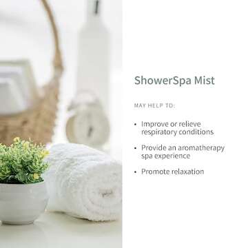 European Spa Source Energizing Lemongrass + Eucalyptus ShowerSpa Mist Spray for Aromatherapy, at Home Spa Experience, Sinus Congestion Relief, and Tension Relief, 4 fl oz.