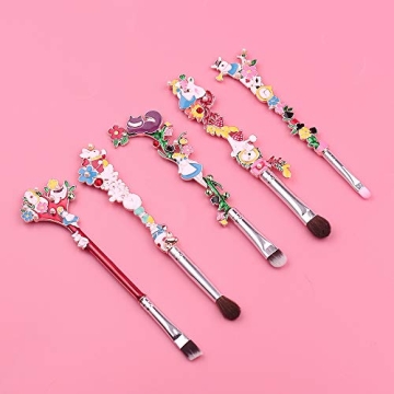 Enchanting Alice in Wonderland Makeup Brush Set - 5pcs