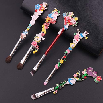 Enchanting Alice in Wonderland Makeup Brush Set - 5pcs