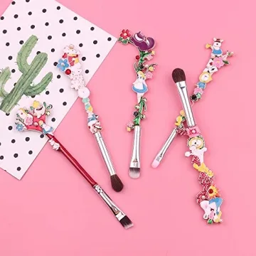 Enchanting Alice in Wonderland Makeup Brush Set - 5pcs