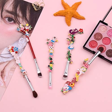 Enchanting Alice in Wonderland Makeup Brush Set - 5pcs