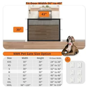 NWK Magic Dog Gate for Stairs Pet Gate for The House Providing a Safe Enclosure for Pets to Play and...