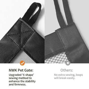 NWK Magic Dog Gate for Stairs Pet Gate for The House Providing a Safe Enclosure for Pets to Play and Rest, 6 Hooks Design (30'' X 43'')