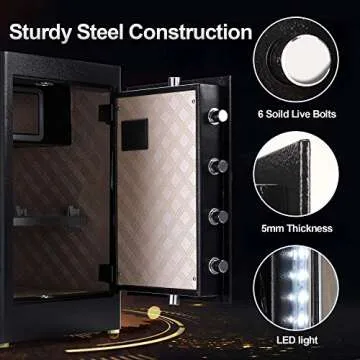 TIGERKING 𝐇𝐞𝐚𝐯𝐲 𝐃𝐮𝐭𝐲 Large Safe Box, 2.05 Cubic Feet Home Safe with Touch Screen Keypad & Built-in Lock Box, Digital Safe for Home Office