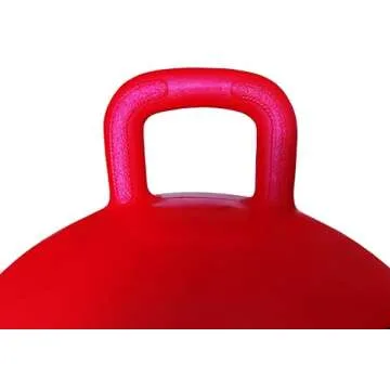 AppleRound Space Hopper Ball with Air Pump, 18in/45cm Diameter for Age 3-6, Kangaroo Bouncer, Hippity Hoppity Hop Ball for Children, Plain Color (Red)