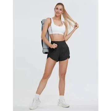 BMJL Women's High Waisted Athletic Running Shorts