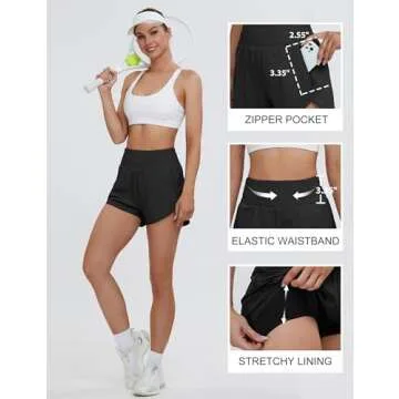 BMJL Women's High Waisted Athletic Running Shorts