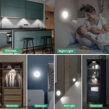 Cshidworld Motion Sensor Closet Lights - Rechargeable, 3 Pack