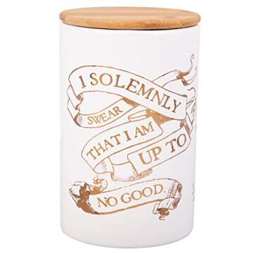 Harry Potter Marauder's Map Porcelain 3 Piece Canister Set - Three Sizes with Gold Marauders Map Design