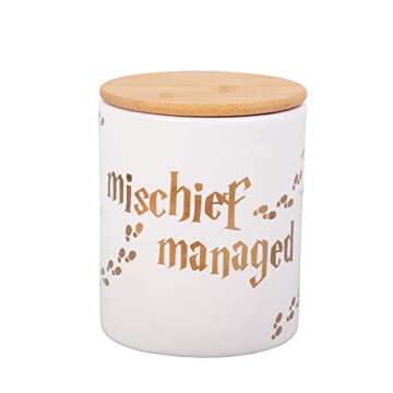 Harry Potter Marauder's Map Porcelain 3 Piece Canister Set - Three Sizes with Gold Marauders Map Design