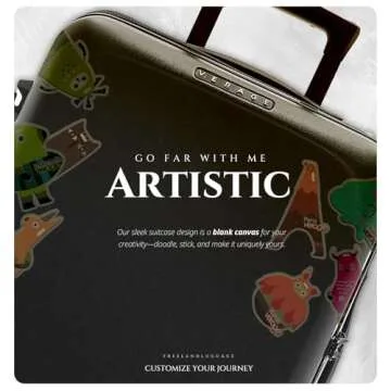 Verage Freeland Carry On Luggage with X-Large Spinner Wheels, Expandable Hardside Travel Luggage, Rolling Suitcase TSA Approved (20-Inch, Black)