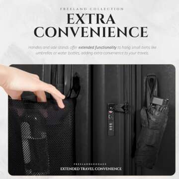 Verage Freeland Carry On Luggage with X-Large Spinner Wheels, Expandable Hardside Travel Luggage, Rolling Suitcase TSA Approved (20-Inch, Black)