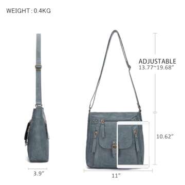 KL928 Crossbody Bags for Women - Multi Pocket Shoulder Bags, Premium PU Leather