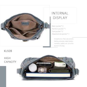 KL928 Stylish Multi Pocket Crossbody Bag for Women