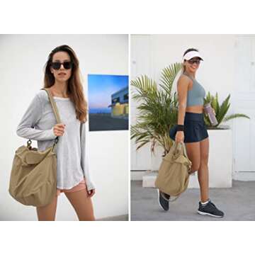 ODODOS 19L Multi Hobo Bags 2.0 with 2 Straps for Women, Totes Handbags, Crossbody Shoulder Bags, Brown