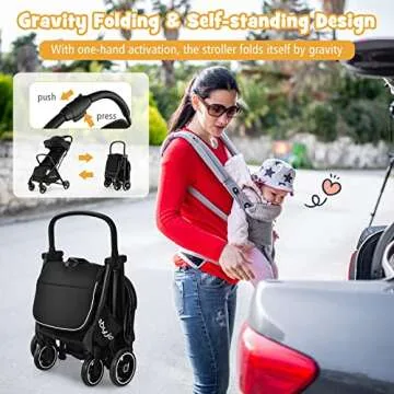 BABY JOY Lightweight Baby Stroller, Compact Travel Stroller for Airplane, Infant Toddler Stroller w/...