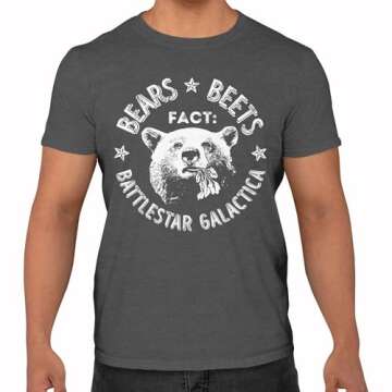 Feisty and Fabulous Dwight, Office, Bears Eat Beets Shirt, Schrute Quote, Large, Gray