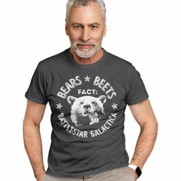 Feisty and Fabulous Dwight, Office, Bears Eat Beets Shirt, Schrute Quote, Large, Gray