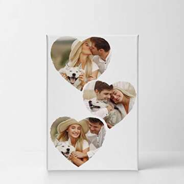 Smile Art Design Custom Photo Print Canvas Print with your Photos Personalized Photo Upload 3 Images...