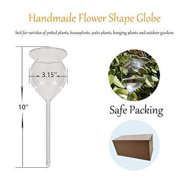 Adabocute Plant Waterer Self Watering Globes - 2 Flower Shape Devices for Easy Plant Care