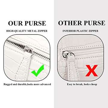 HROECHY Shoulder Bags for Women Small White Purse Y2K Handbag Clutch 90s Purses