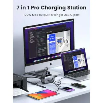 UGREEN 100W USB-C Charging Station with AC Outlet, Nexode 7-in-1 GaN Power Strip for Home and Office...