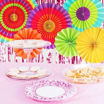 Super Z Outlet Paper Fan Mexican Fiesta/Cinco De Mayo/Carnival/Taco Tuesday Kids Party Hanging Decoration Supplies (12)