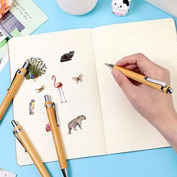 Outus Bamboo Retractable Ballpoint Pen Set for Writers