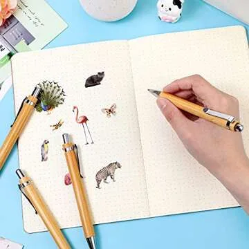 Outus Bamboo Retractable Ballpoint Pen Set for Writers