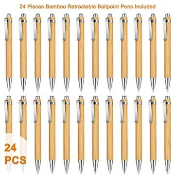 Outus Bamboo Retractable Ballpoint Pen Set for Writers