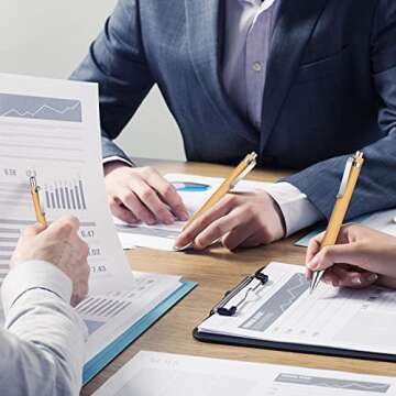 Outus Bamboo Retractable Ballpoint Pen Set for Writers