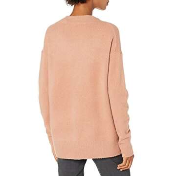 Lark & Ro Women's Boucle Mock Neck Oversized Sweater