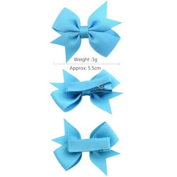Stylish Baby Hair Bows Clips - Handmade Grosgrain Ribbon Bows for Girls